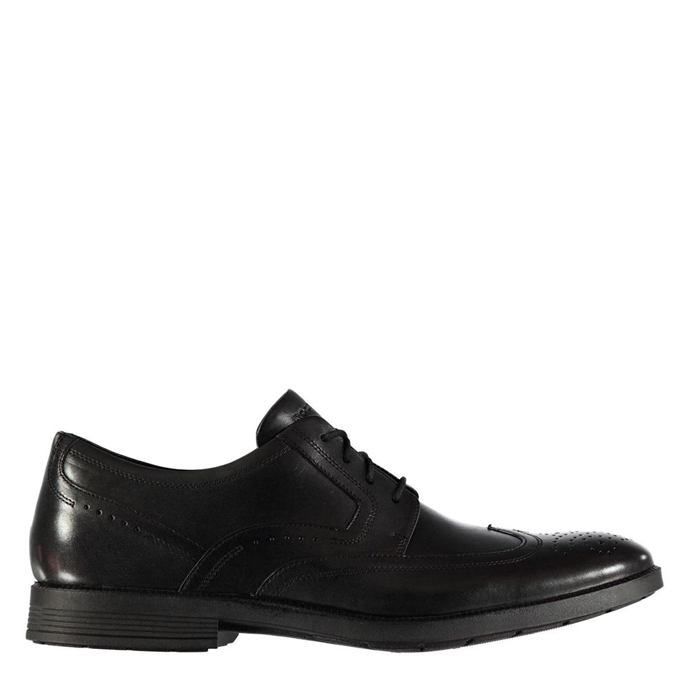 Sapatos Oxford Homem Rockport Modern Wingtop Brogues Pretas,Portugal PEWTI-4736